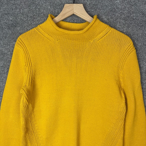Vintage J Crew oarsman  Mockneck Sweater Women Medium Cotton Blend Knit Pullover - Picture 3 of 9
